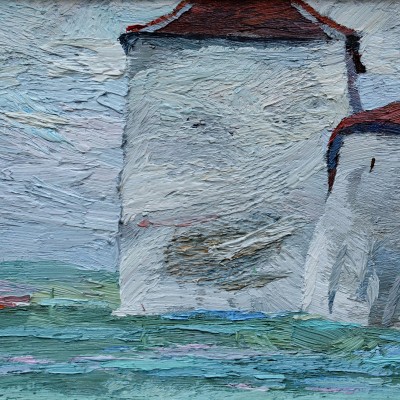 "Morning. Merghindeal" by Anatol Ghimpu, 2018, 250x400mm, oil on canvas