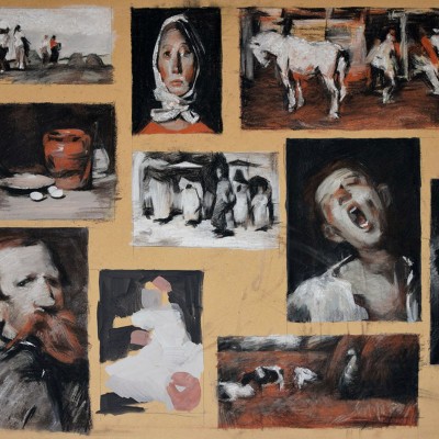 "Copies" by Oxana Țip, mixed technique on paper
