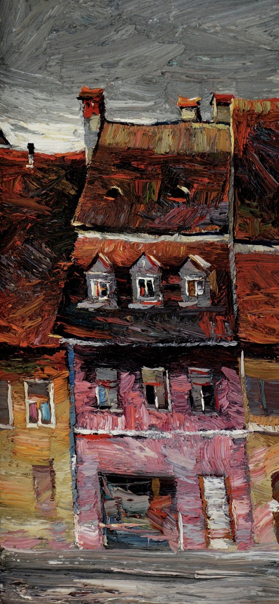 "Sighișoara" by Anatol Ghimpu, 2004, 400x200mm, ulei pe pânză