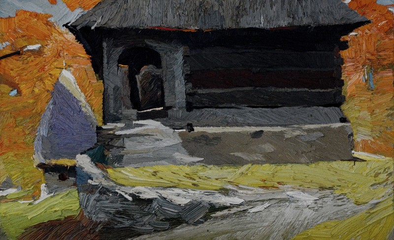 "Etude. Sibiu" by Anatol Ghimpu, 2012, 250x400mm, oil on canvas