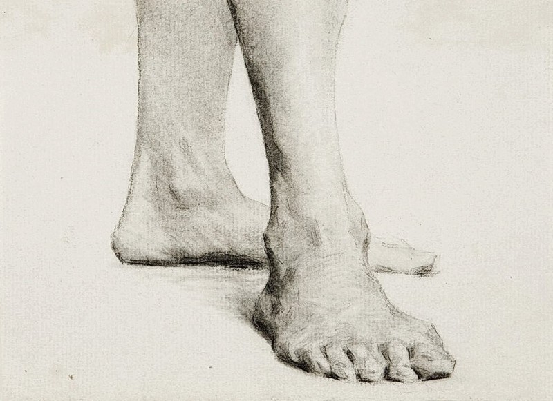 "Drawing. Gypsum, head, hands, feet" by Thomas Eakins