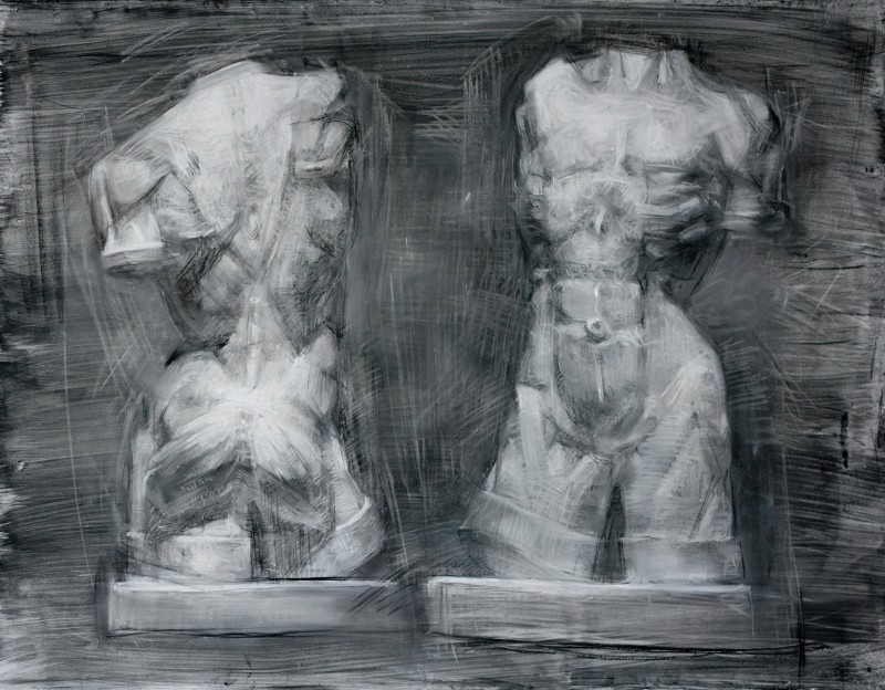 "Ecorșe. Tors" by Diana Rumeghea, 2019, 700x900mm, Russian sauce pe hârtie