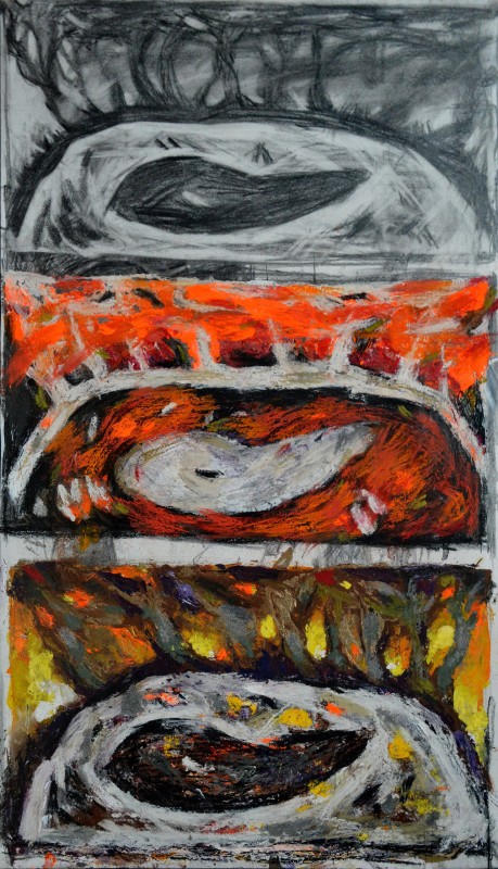 "Рисунок. Продолжительный" by Cаролина Леагул, 500x300mm, Пастель и масло на бумаге