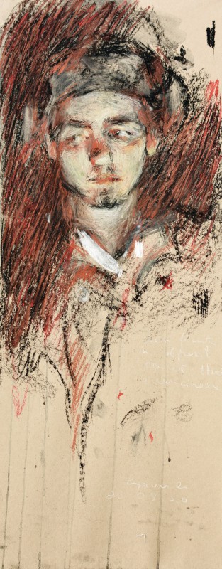 "Studiu" by Vasile Corețchii, 2020, 300x600mm, pastel on paper