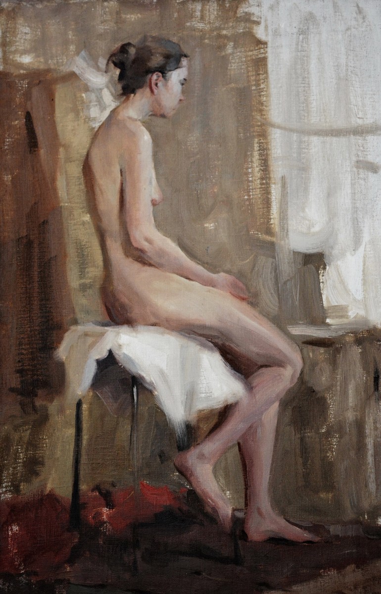 "Painting. Nude. Long term" by Elena Bria, 700x460mm, oil on canvas
