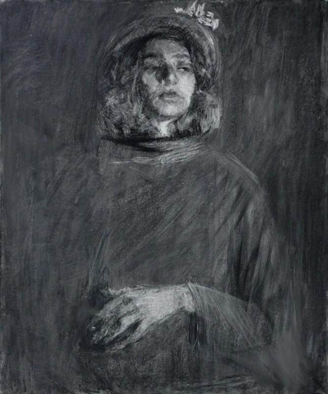 "Desen. Portret. Figură / semifigură" by Eduard Leahu, 600x500mm, Russian sauce pe hârtie