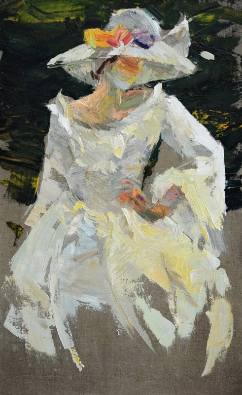 "Painting. Pleinair. Figure. Long term" by Nicoleta Derivolcov, 680x420mm, oil on canvas