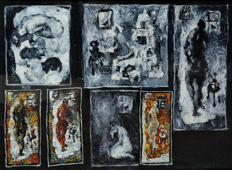 "Compoziție" by Mădălina Casian, 2017, 500x700mm, Ulei pe hârtie