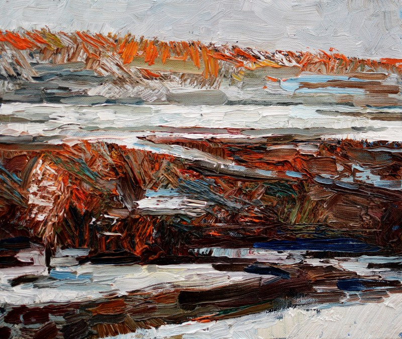 "Motiv. Iarna" by Daniel Ceban, 2017, 250x300mm, oil on canvas