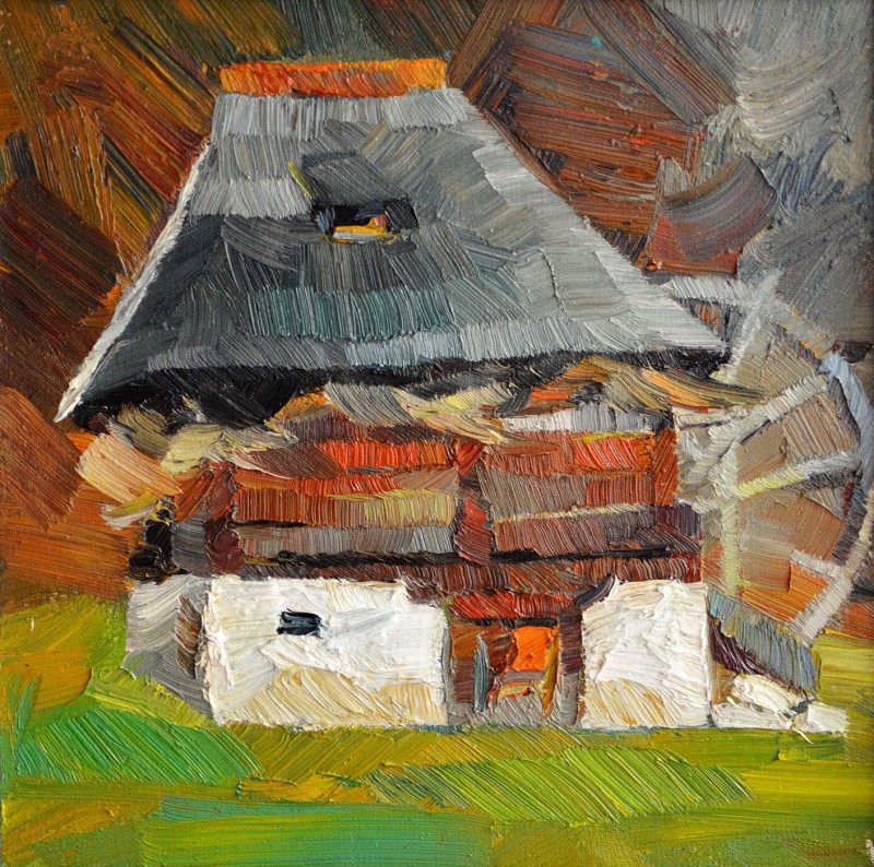 "Motiv. Sibiu ASTRA" by Natalia Fostica, 2017, 300x300mm, ulei pe pânză