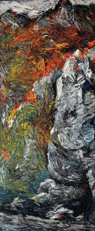 "Motiv. Stînci" by Vlada Cibuc, 2016, 600x300mm, oil on canvas