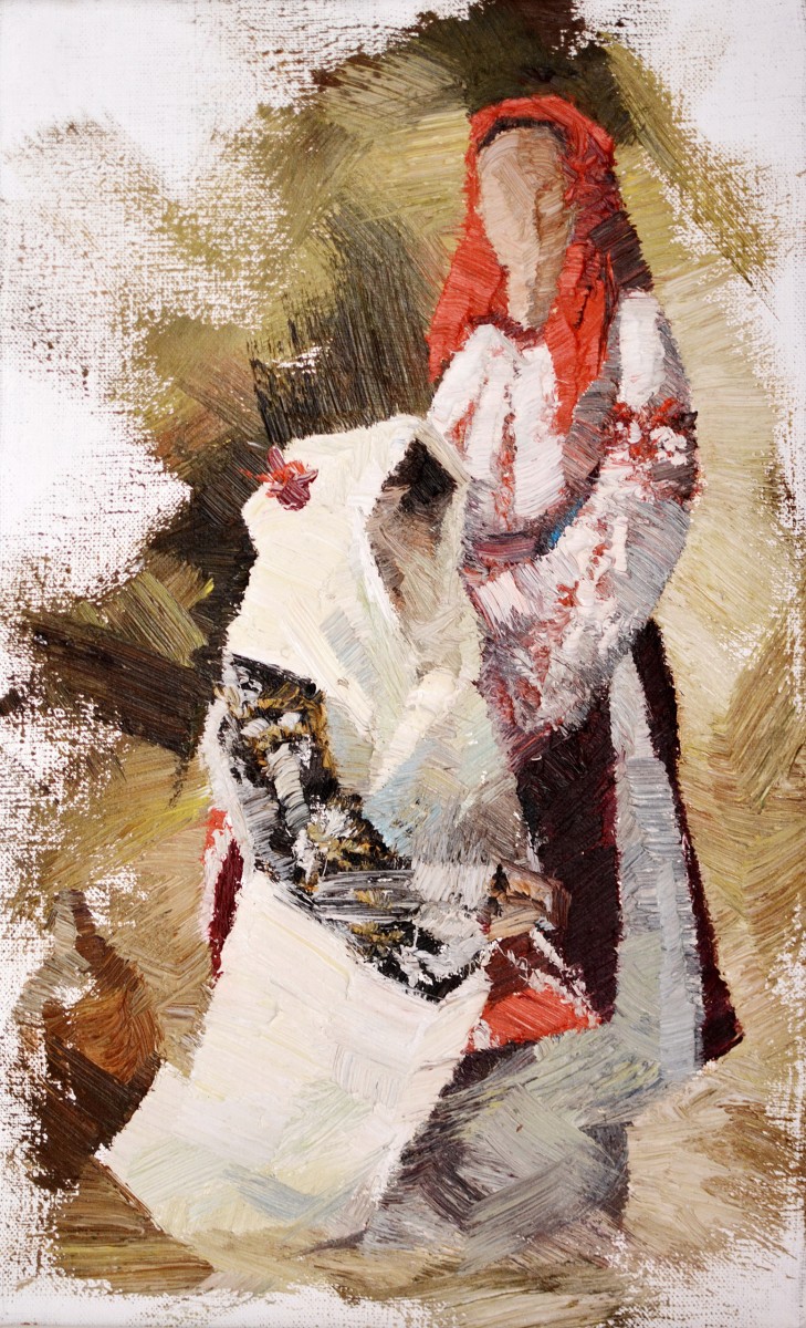 "Studiu. Figură dublă" by Cristina Dabija, 2012, 400x250mm, ulei pe pânză
