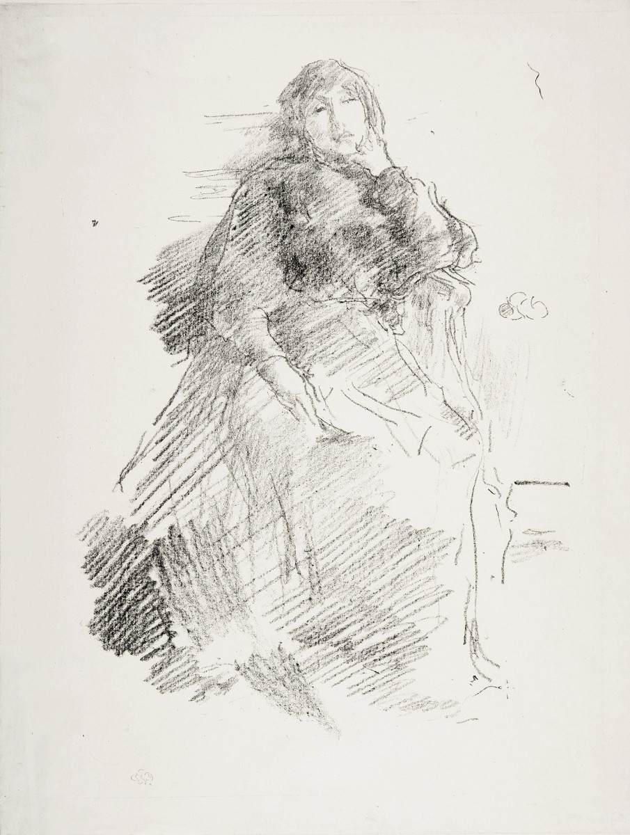 "Desen. Figură / semifigură" by James Abbott McNeill Whistler