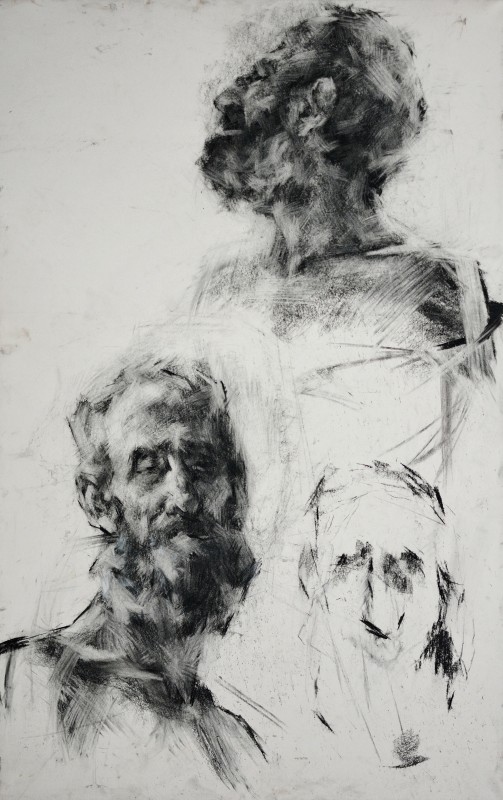 "Drawing. Portrait. Long term" by Nina Apostol, 840x490mm, Russian sauce on paper