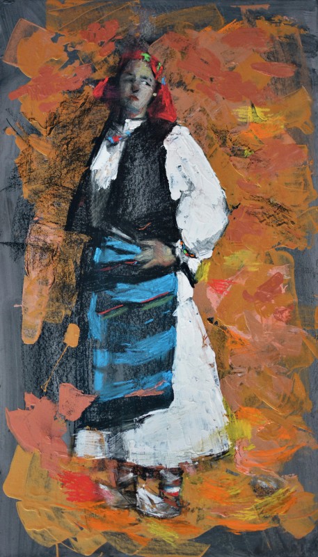 "Живопись. Пленэр. Фигура / полуфигура. Продолжительный" by Нина Апостол, 520x300mm, масло / холст