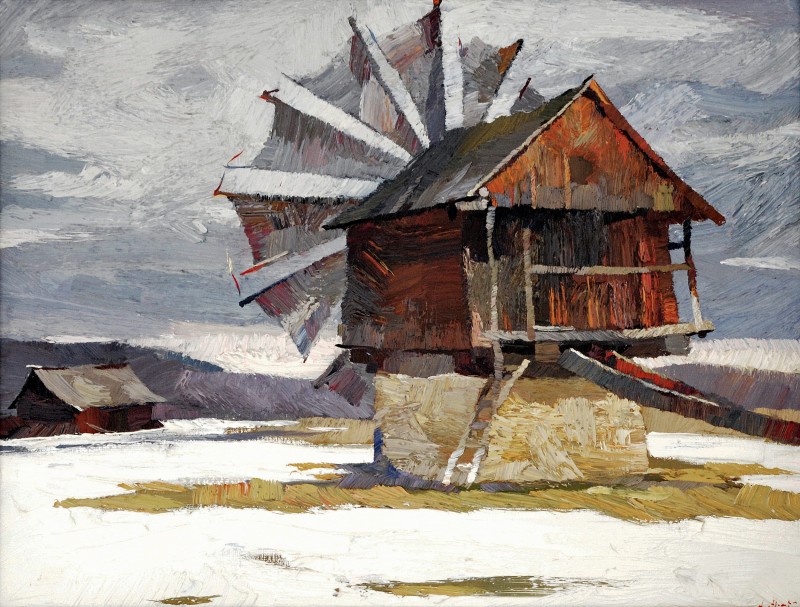 "Windmill. Sibiu" by Anatol Ghimpu, 2004, 520x680mm, oil on canvas