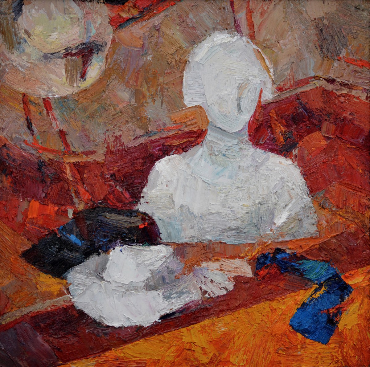 "Natură statică cu gips" by Maria Manchevici, 2019, 500x500mm, ulei pe pânză