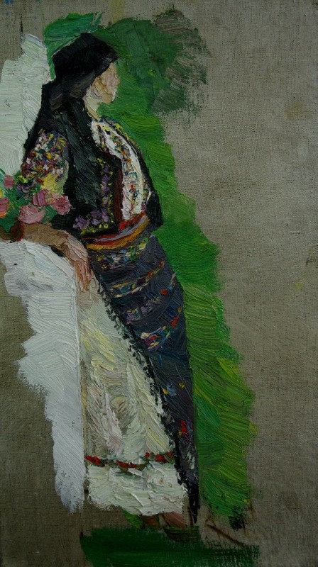 "Studiu. Figură în pleinair" by Marina Ermurache, 2013, oil on canvas