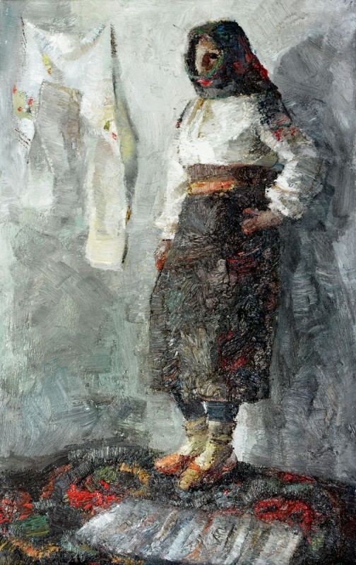 "Figură" by Lina Aminov, 2004, 680x420mm, oil on canvas