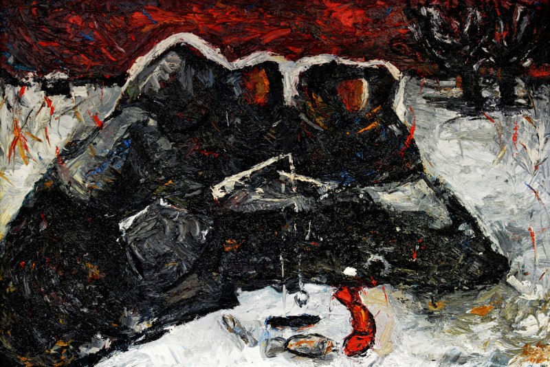 "Compoziție. Analiza operei de artă" by Ion Țoncu, 2014, 400x600mm, oil on canvas