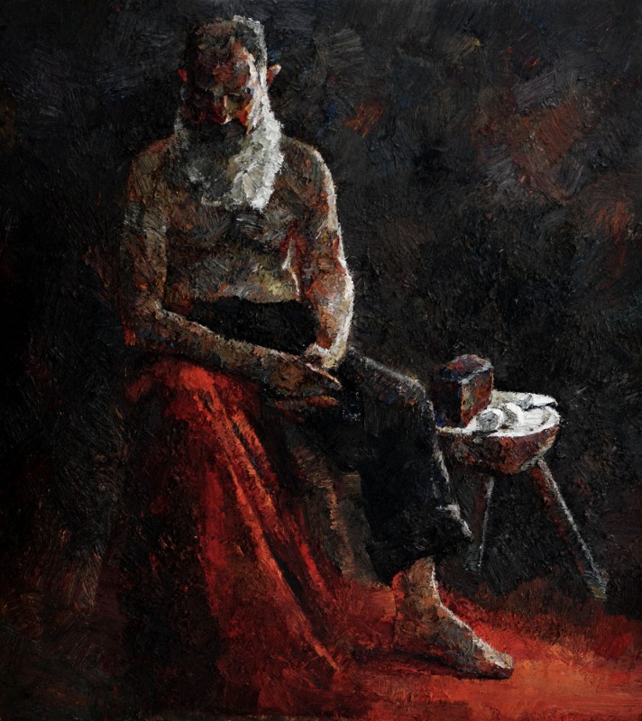 "Figură tematică" by Vlada Cibuc, 2016, 800x1000mm, oil on canvas