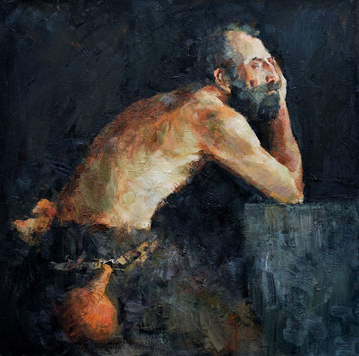 "Seminud" by Mădălina Casian, 2016, 700x700mm, ulei pe pânză