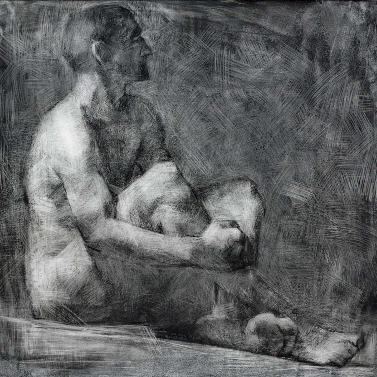 "Desen. Nud. De lungă durată" by Nina Apostol, 750x750mm, Russian sauce pe hârtie