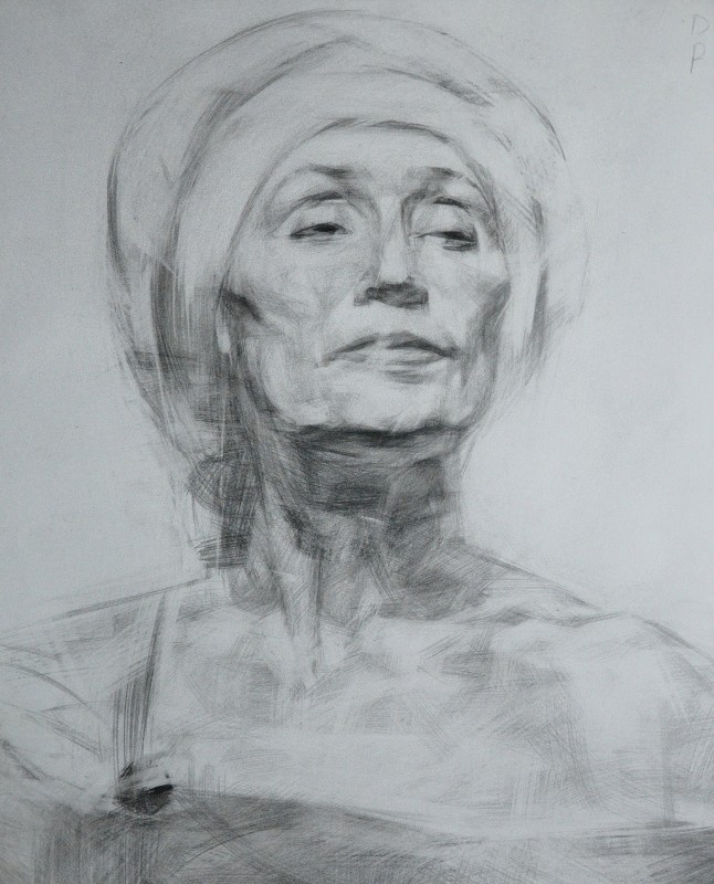 "Drawing. Portrait. Long term" by Rodica Dubasari, 500x400mm, pencil on paper