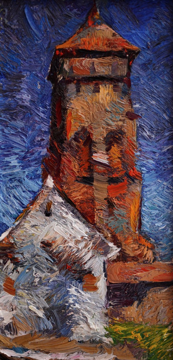 "Motiv. Valea Viilor" by Cristina Demian, 2015, 400x200mm, oil on canvas