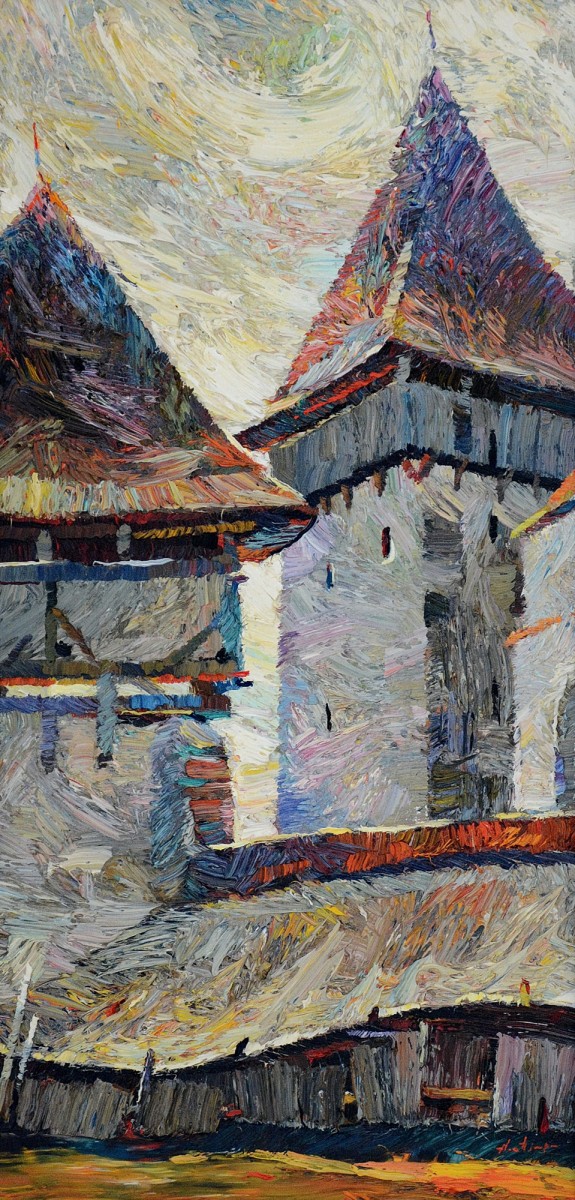"Iacobeni" by Anatol Ghimpu, 2005, 600x300mm, ulei pe pânză