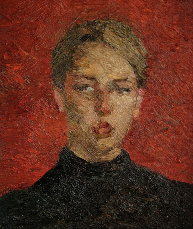 "Portret" by Oxana Țip, 1999, 450x380mm, ulei pe pânză