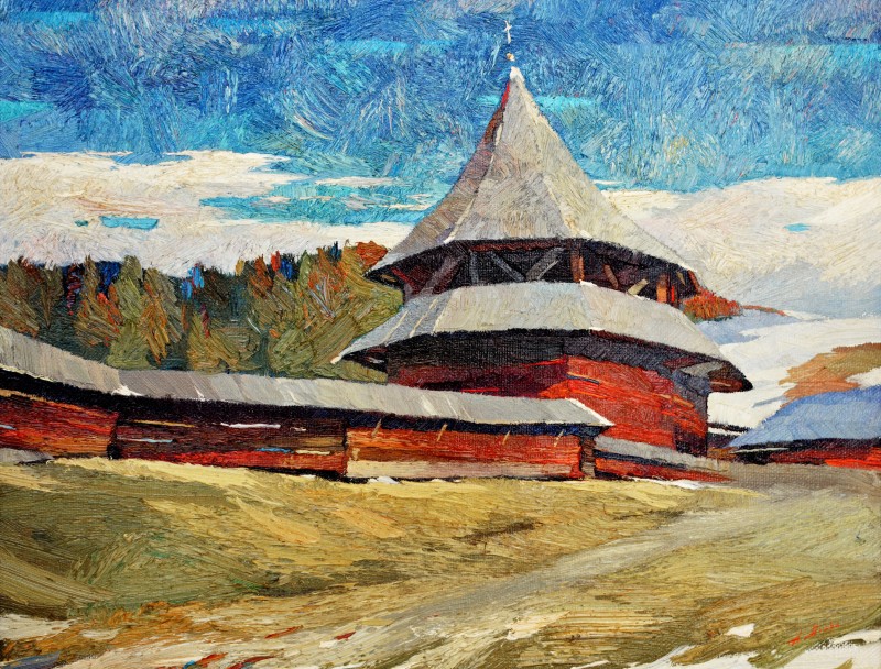 "Landscape. Ciumârla" by Anatol Ghimpu, 2003, 520x680mm, oil on canvas
