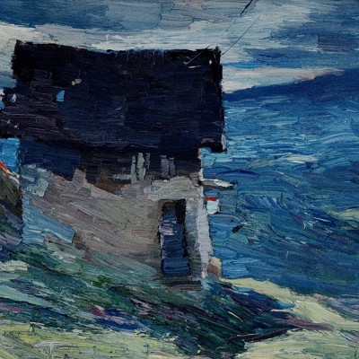 "Prahova" by Anatol Ghimpu, 1994, 350x550mm, oil on canvas