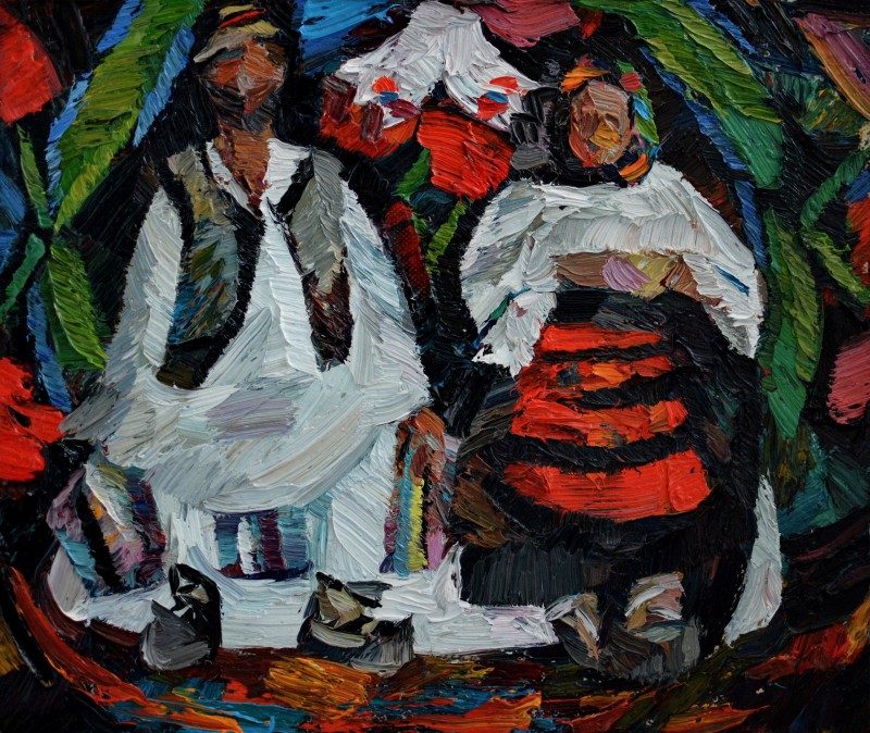 "Живопись. Этюд. Фигура / полуфигура. Продолжительный" by Думитрица Знаида, 300x250mm, масло / холст