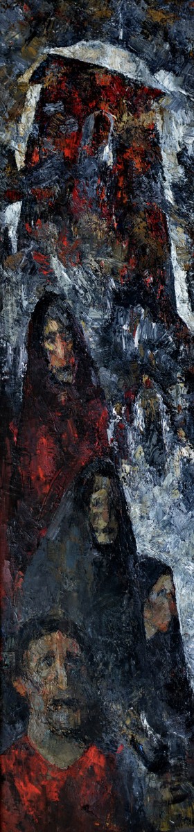 "Lucrarea de diplomă „Clopotnița’’" by Valetina Trifan, 2015, 1600x400mm, oil on canvas