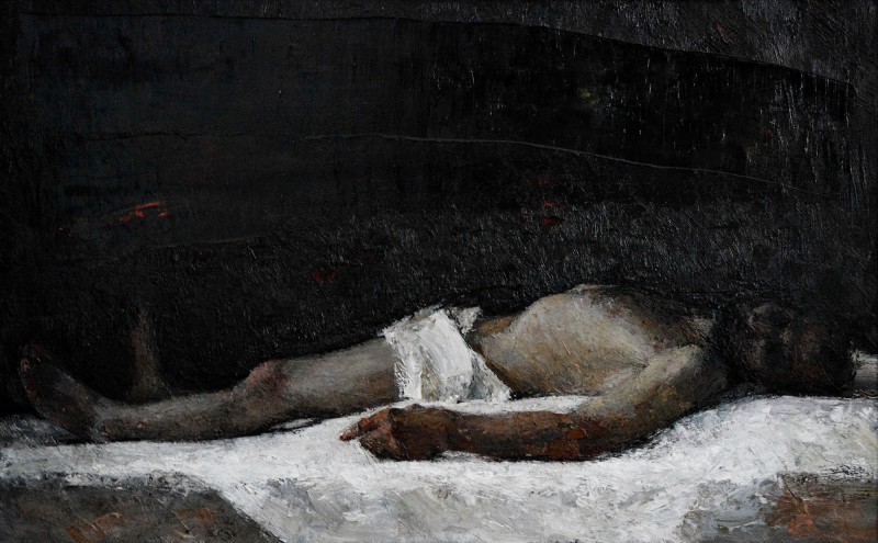 "Nud tematic" by Victor Teslaru, 2014, 680x1100mm, oil on canvas