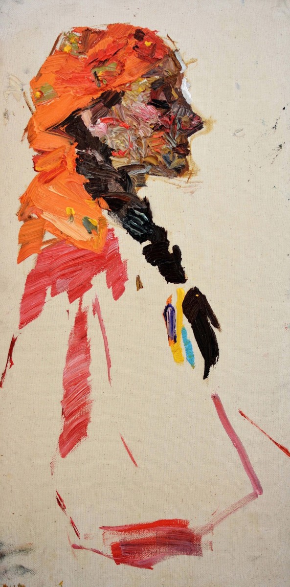 "Studiu. Portret" by Diana Rumeghea, 2021, 600x300mm, ulei pe pânză