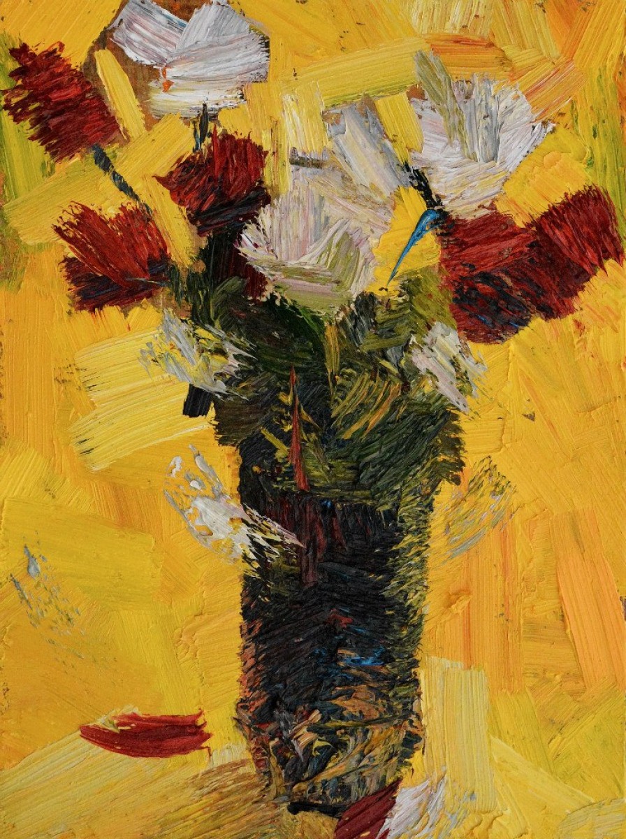 "Studiu. Natură statică cu flori" by Nicolae Casian, 2013, oil on canvas