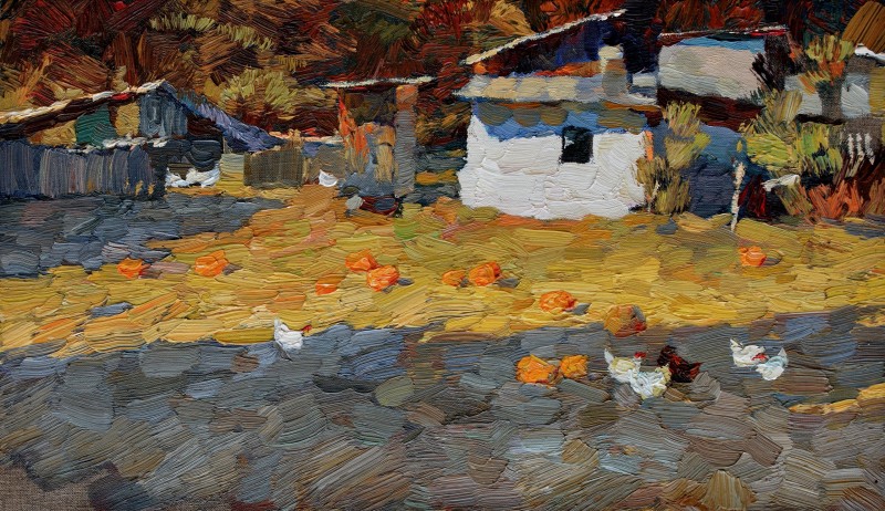 "Painting. Pleinair. Pleinair romania" by Maxim Romaniuc, oil on canvas