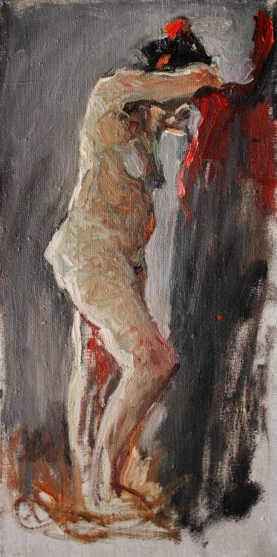 "Studiu. Nud" by Cэтэлин Граур, 2017, 400x200mm, масло / холст