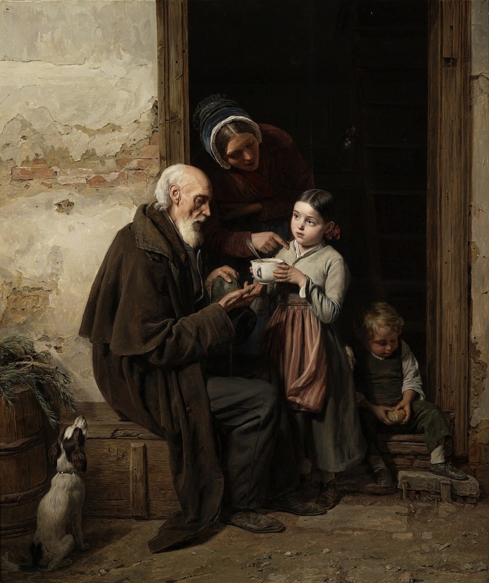 "Compoziție. Oameni" by Ferdinand Georg Waldmüller
