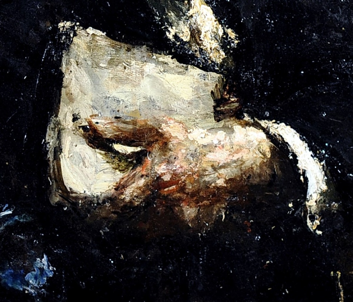 "Painting. Gypsum, head, hands, feet" by Antonio Mancini