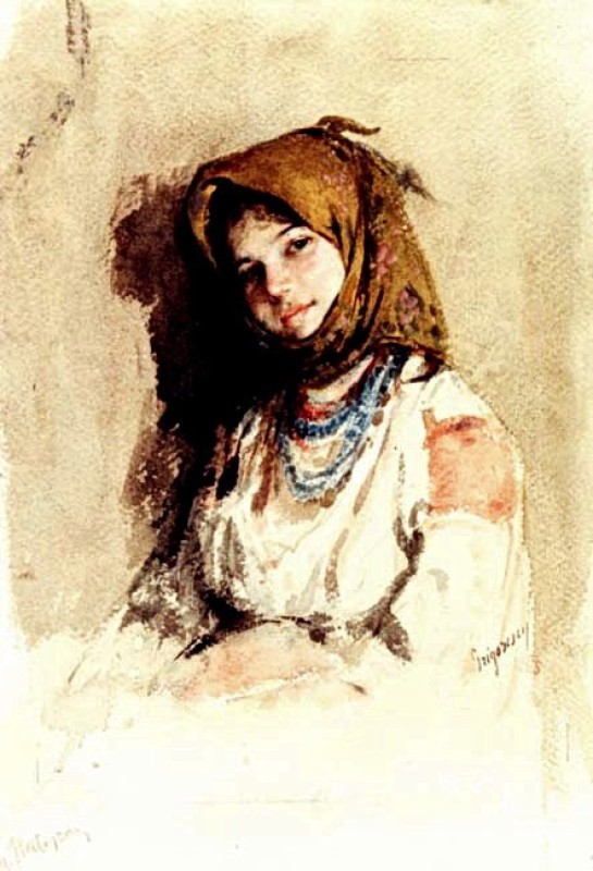 "Pictură. Figură / semifigură" by Nicolae Grigorescu