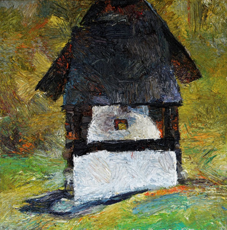 "Fireplace. Sibiu, museum ASTRA" by Ion Golubei, 2015, 420x420mm, oil on canvas
