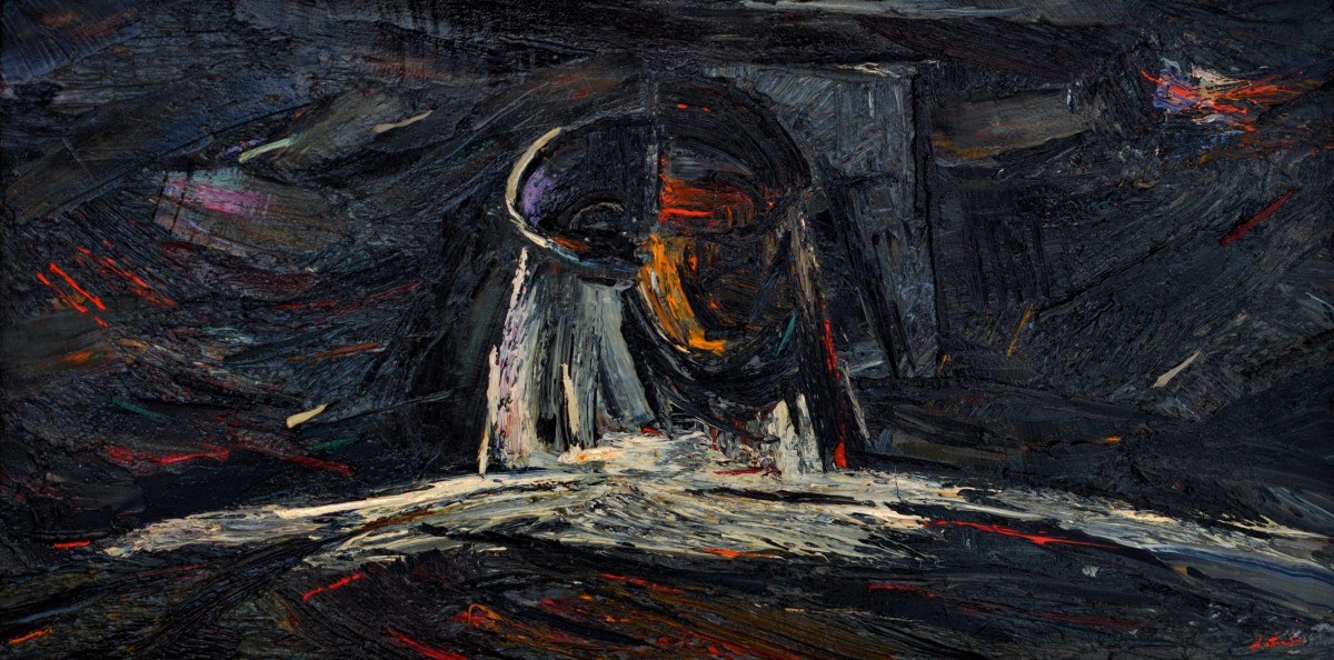 "Ночь (Night)" by Anatol Ghimpu, 2005, 420x840mm, oil on canvas