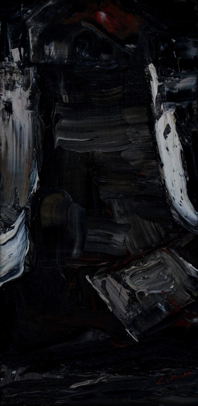 "The tower. Transilvania" by Anatol Ghimpu, 2009, 400x200mm, oil on canvas