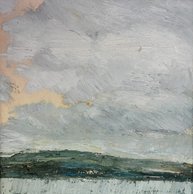 "Studiu. Cer" by Alexandru Untilov, 2014, 300x300mm, oil on canvas