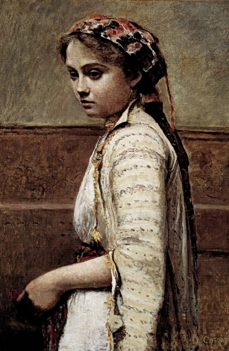 "Pictură. Figură / semifigură" by Jean-Baptiste-Camille Corot