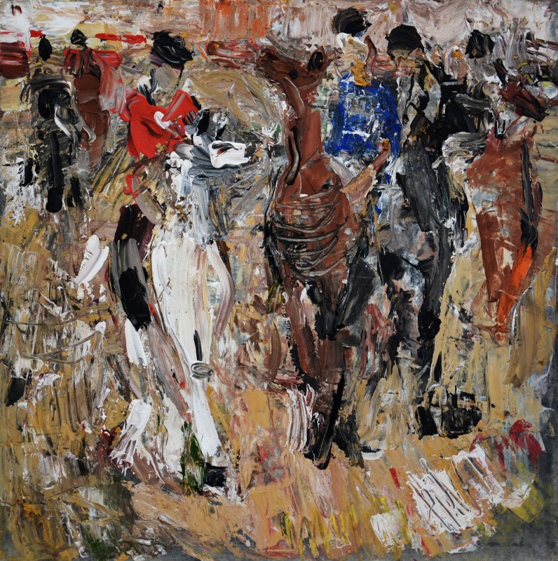 "Compoziție. De lungă durată" by Diana Rumeghea, 400x400mm, ulei pe pânză