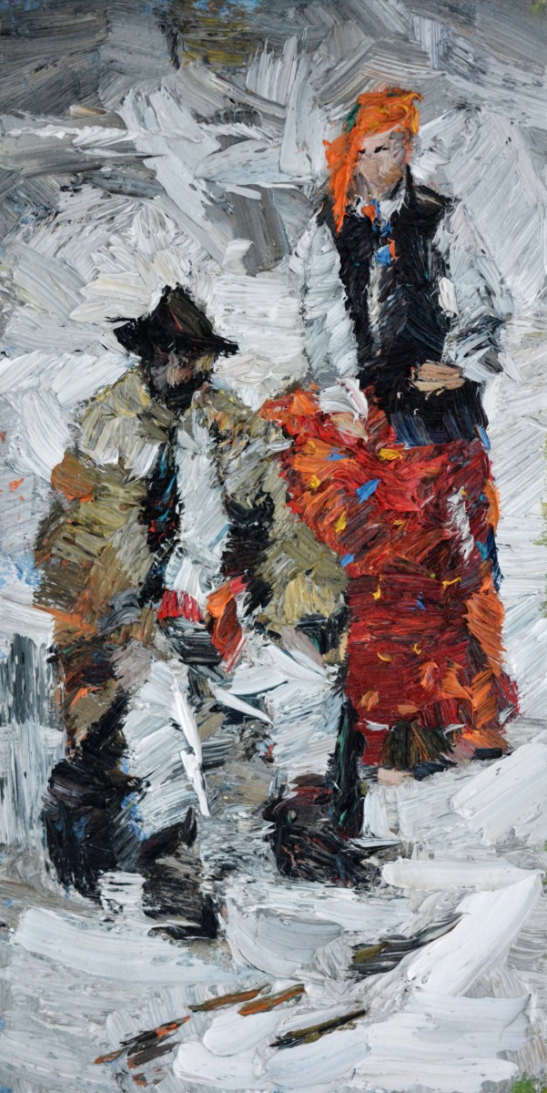 "Painting. Pleinair. Figure. Long term" by Nina Apostol, 600x300mm, oil on canvas